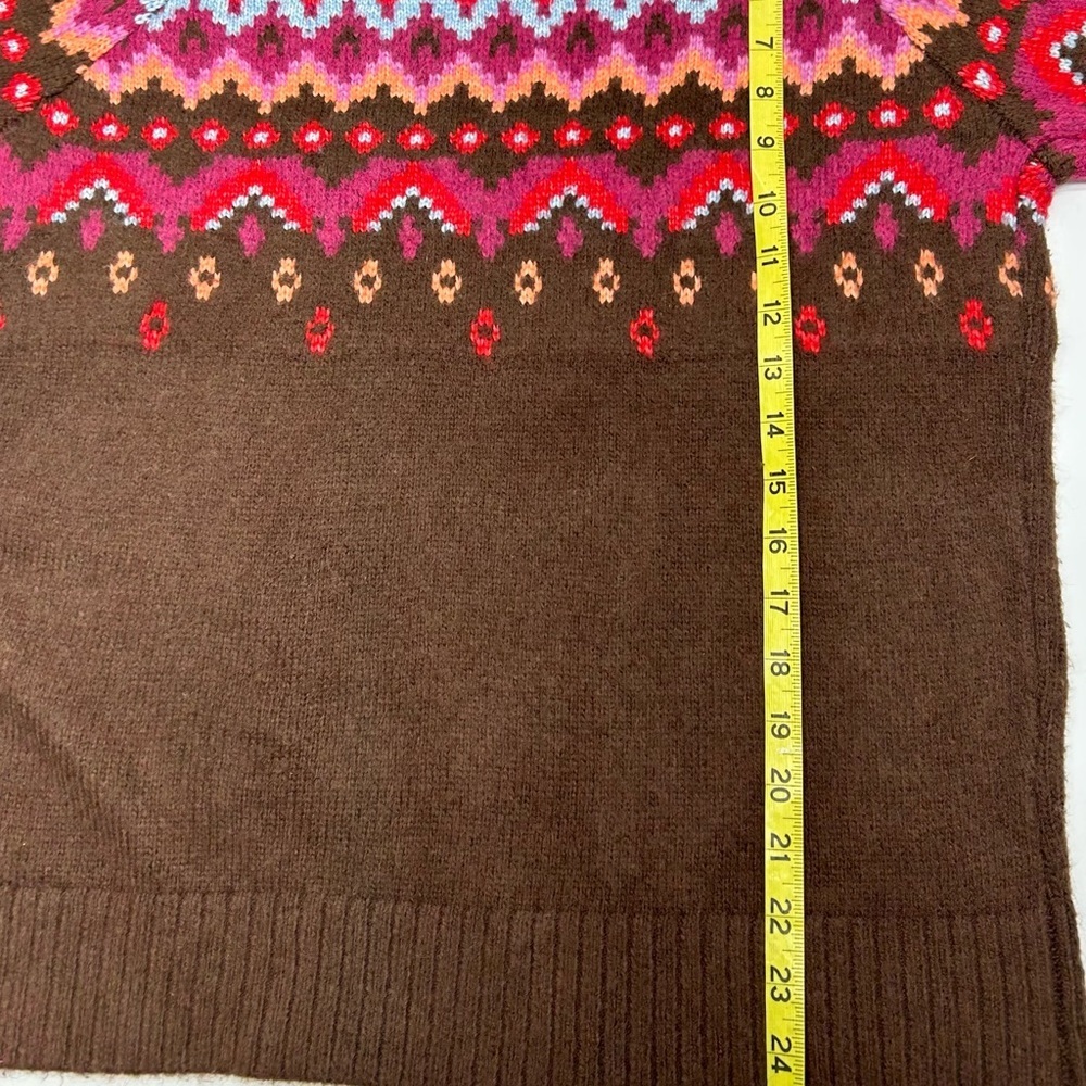 Lou & Grey Chocolate Knit Fairisle Mock Neck Sweater Women’s S Colorful - Picture 11 of 16